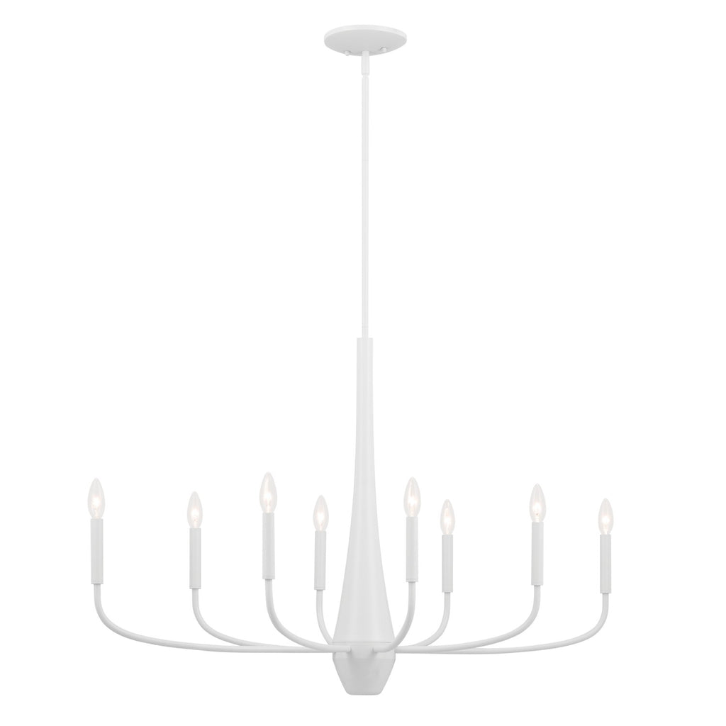 Deela Eight Light Chandelier in White