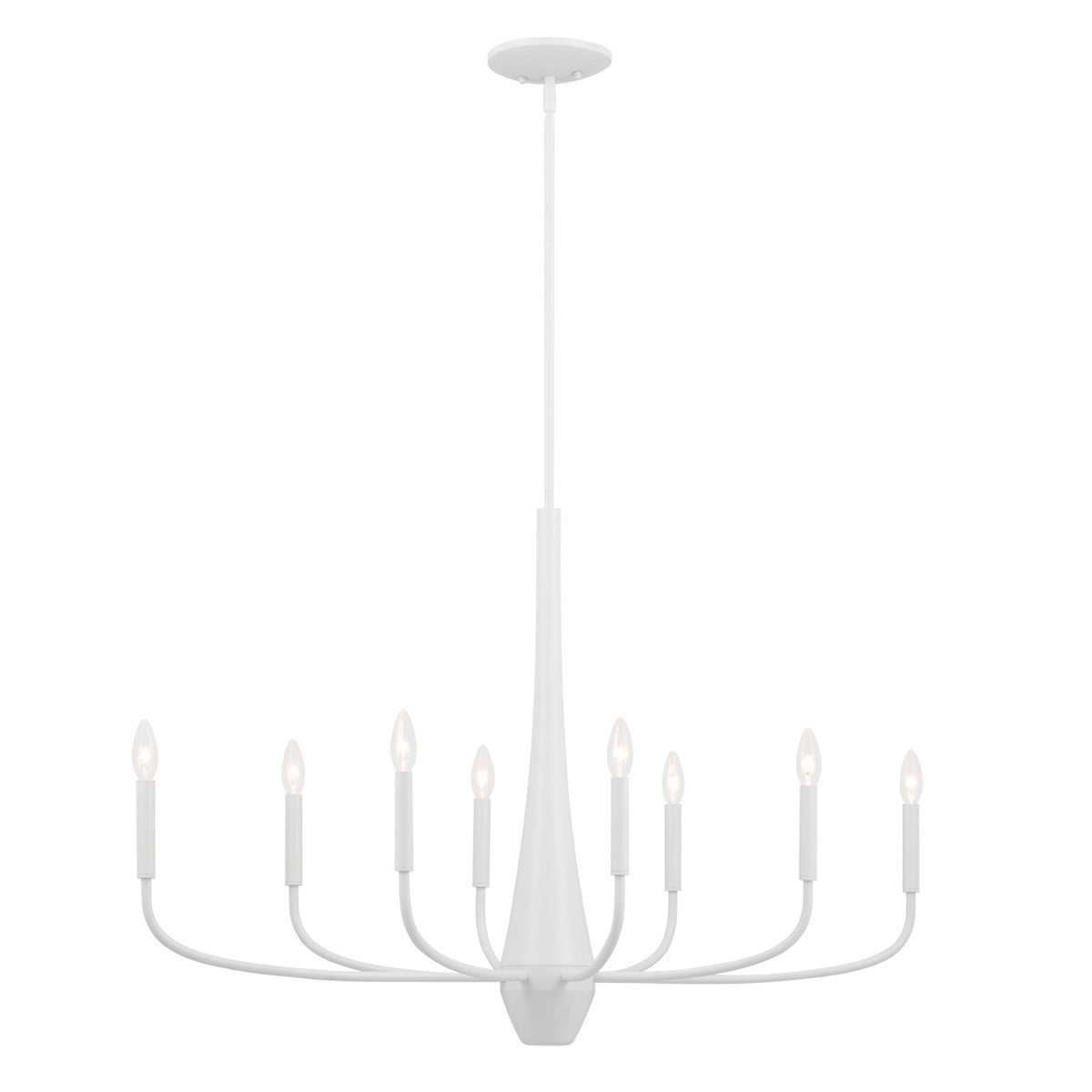 Deela Eight Light Chandelier in White