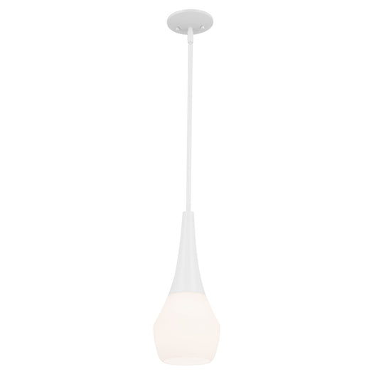 Deela One Light Pendant in White