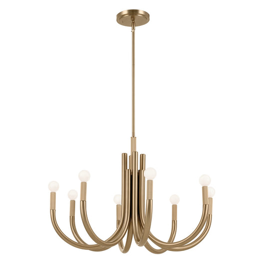 Odensa Eight Light Chandelier in Champagne Bronze