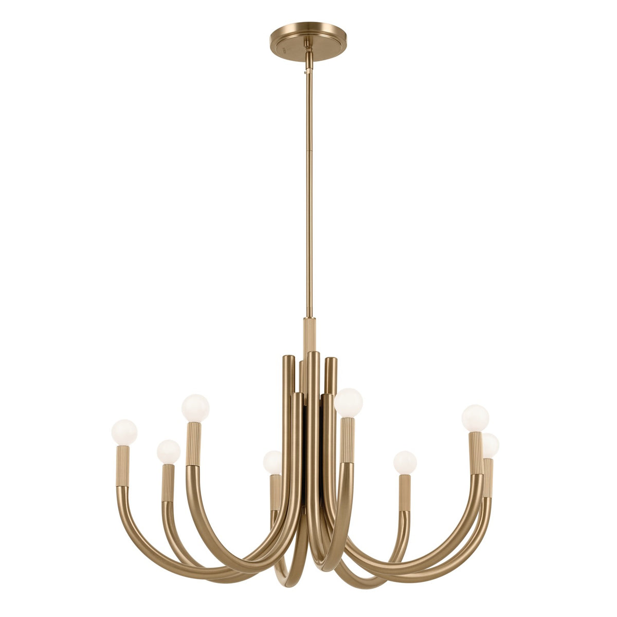 Odensa Eight Light Chandelier in Champagne Bronze