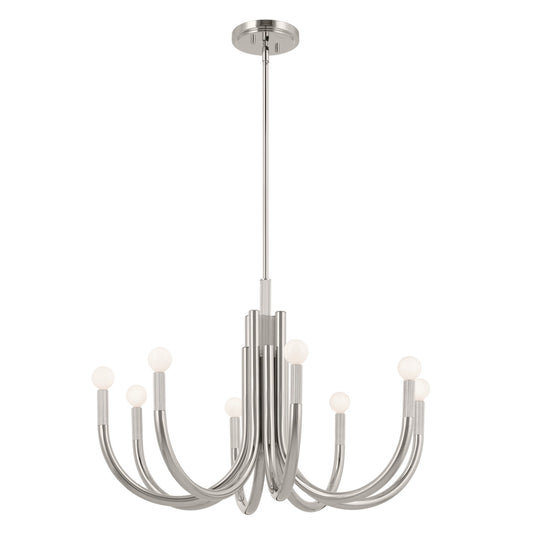 Odensa Eight Light Chandelier in Polished Nickel