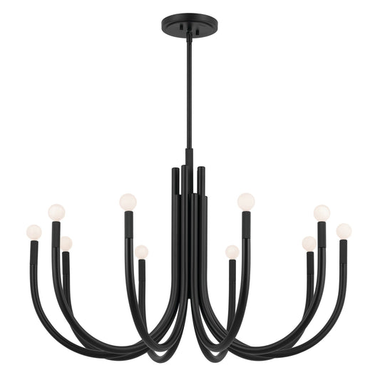 Odensa Ten Light Chandelier in Black