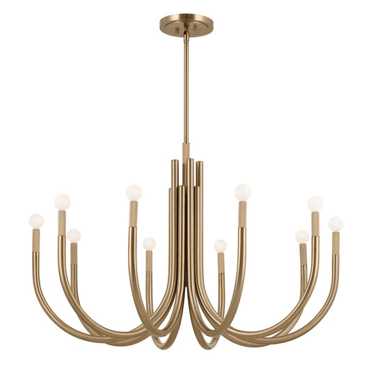 Odensa Ten Light Chandelier in Champagne Bronze