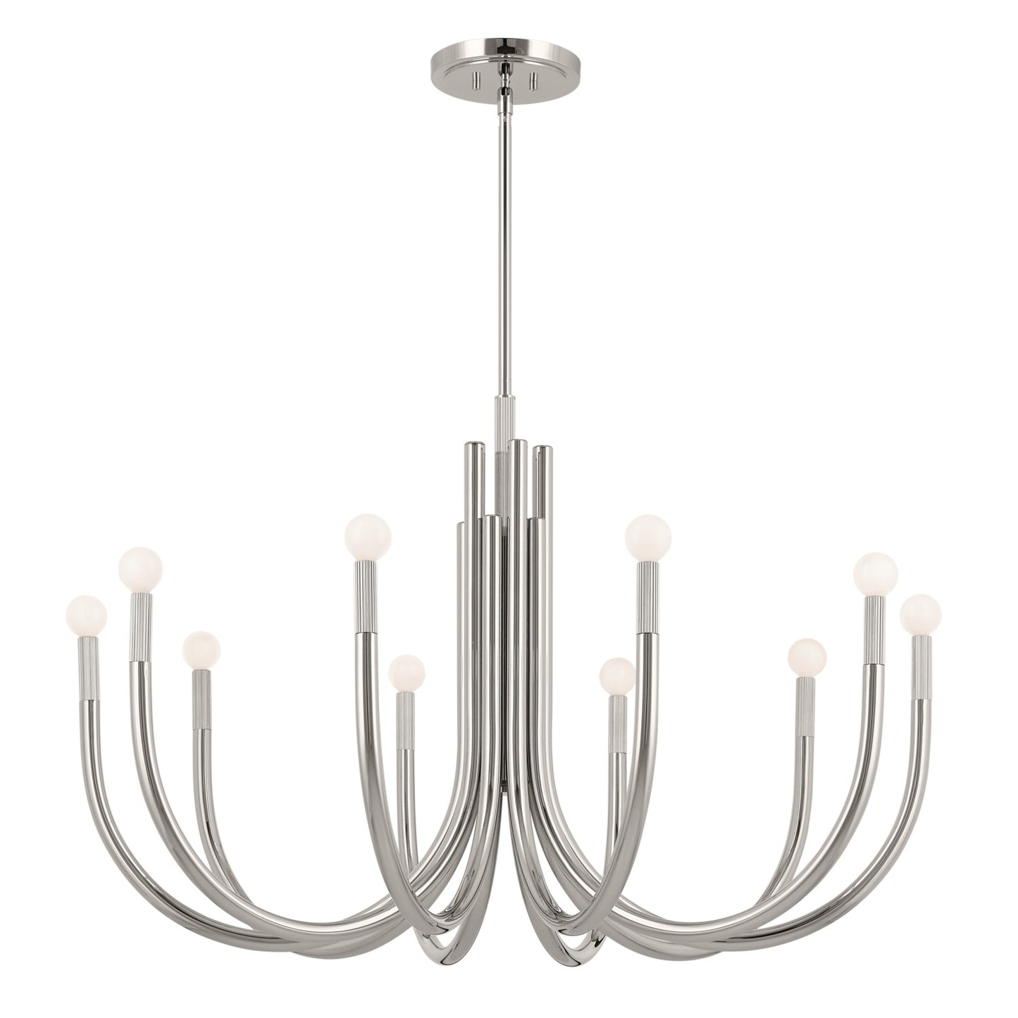 Odensa Ten Light Chandelier in Polished Nickel