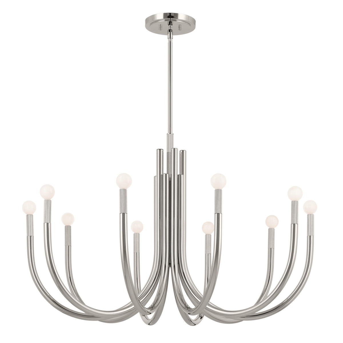 Odensa Ten Light Chandelier in Polished Nickel