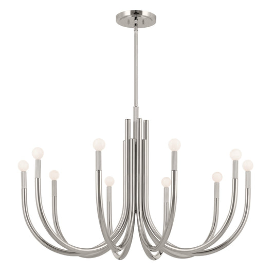 Odensa Ten Light Chandelier in Polished Nickel