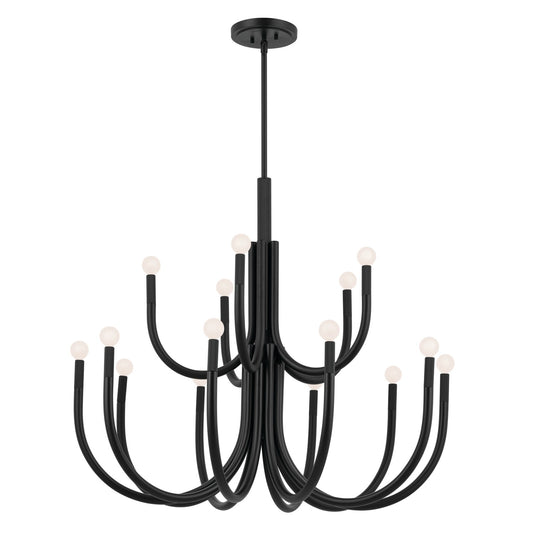 Odensa 15 Light Chandelier in Black
