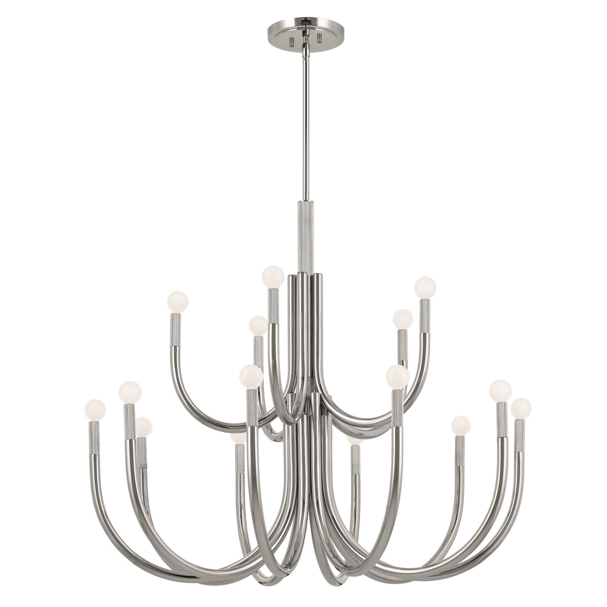 Odensa 15 Light Chandelier in Polished Nickel