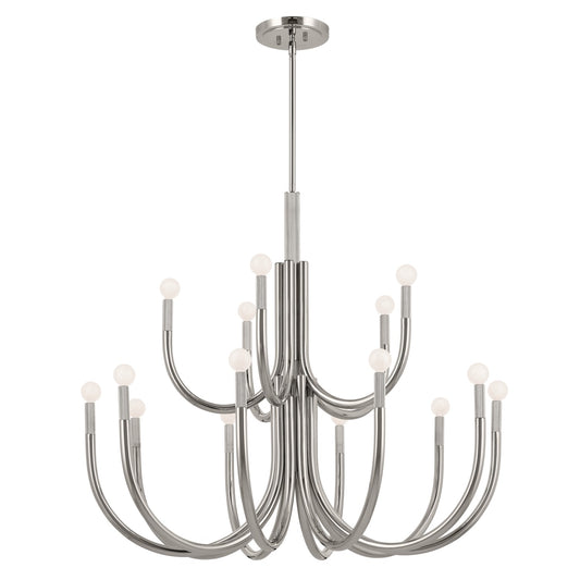 Odensa 15 Light Chandelier in Polished Nickel