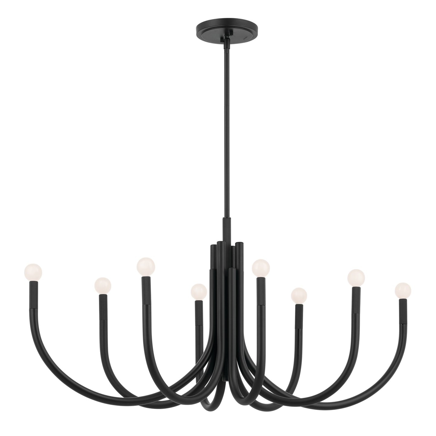 Odensa Eight Light Chandelier in Black