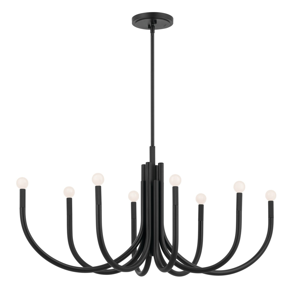 Odensa Eight Light Chandelier in Black