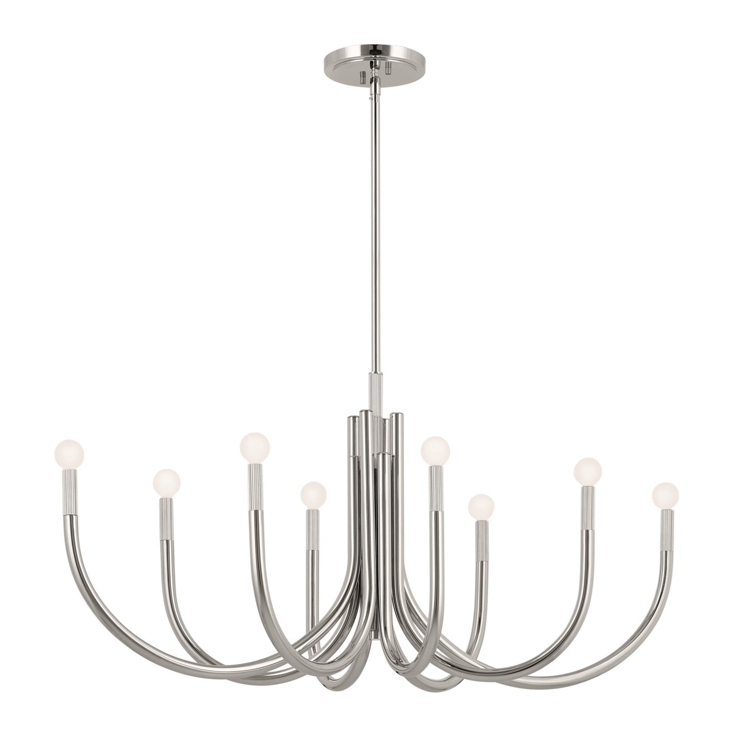 Odensa Eight Light Chandelier in Polished Nickel