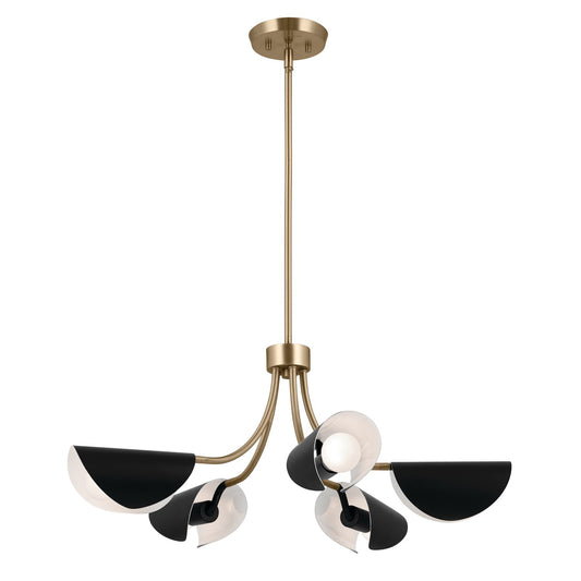 Arcus Five Light Chandelier/Semi Flush in Champagne Bronze