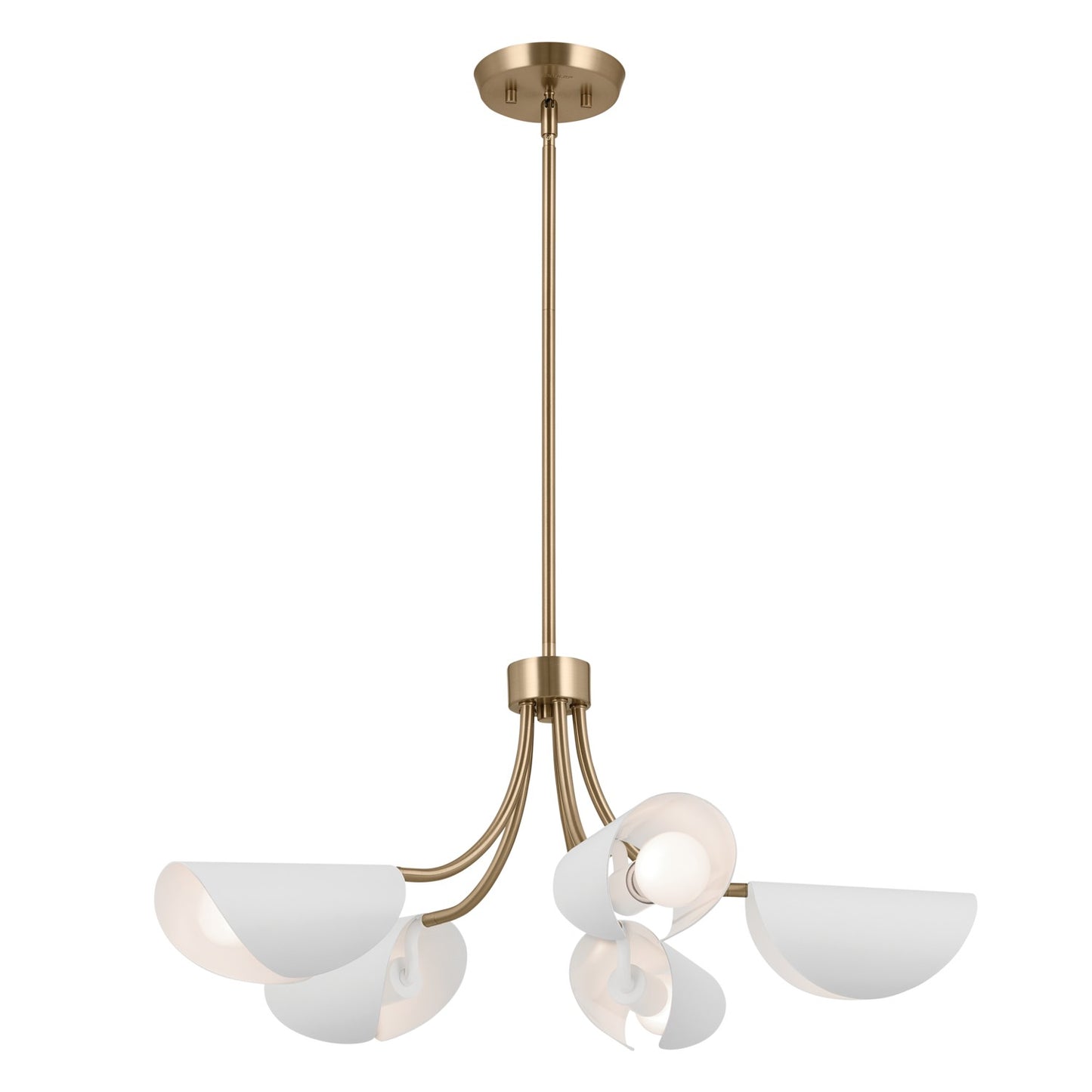 Arcus Five Light Chandelier/Semi Flush in Champagne Bronze