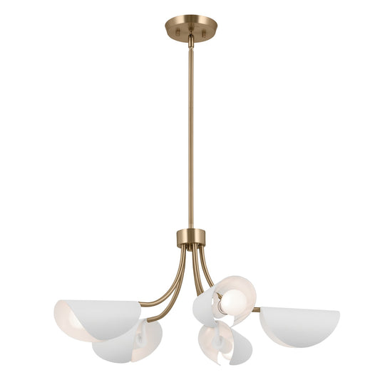 Arcus Five Light Chandelier/Semi Flush in Champagne Bronze