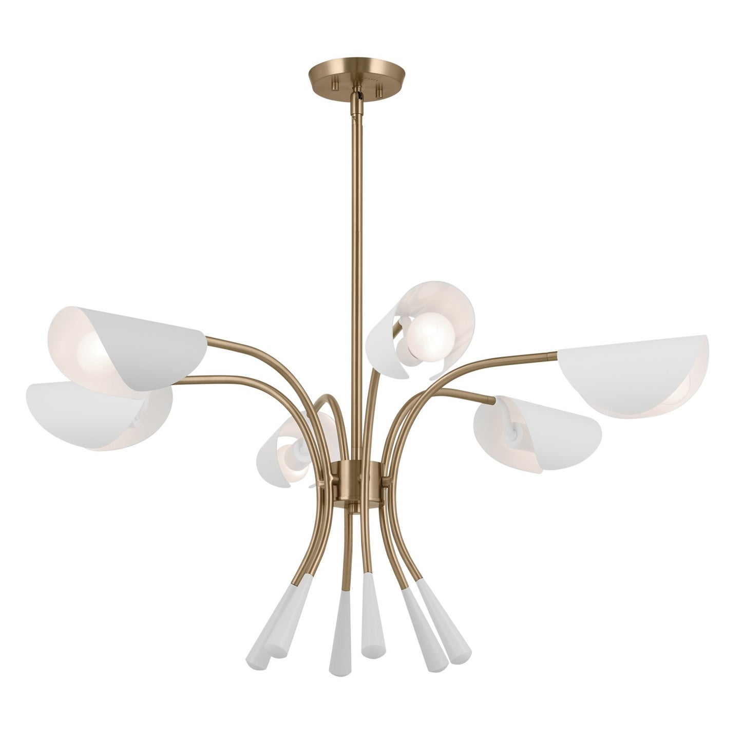 Arcus Six Light Chandelier in Champagne Bronze