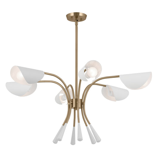 Arcus Six Light Chandelier in Champagne Bronze