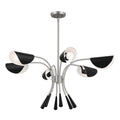 Arcus Six Light Chandelier in Satin Nickel