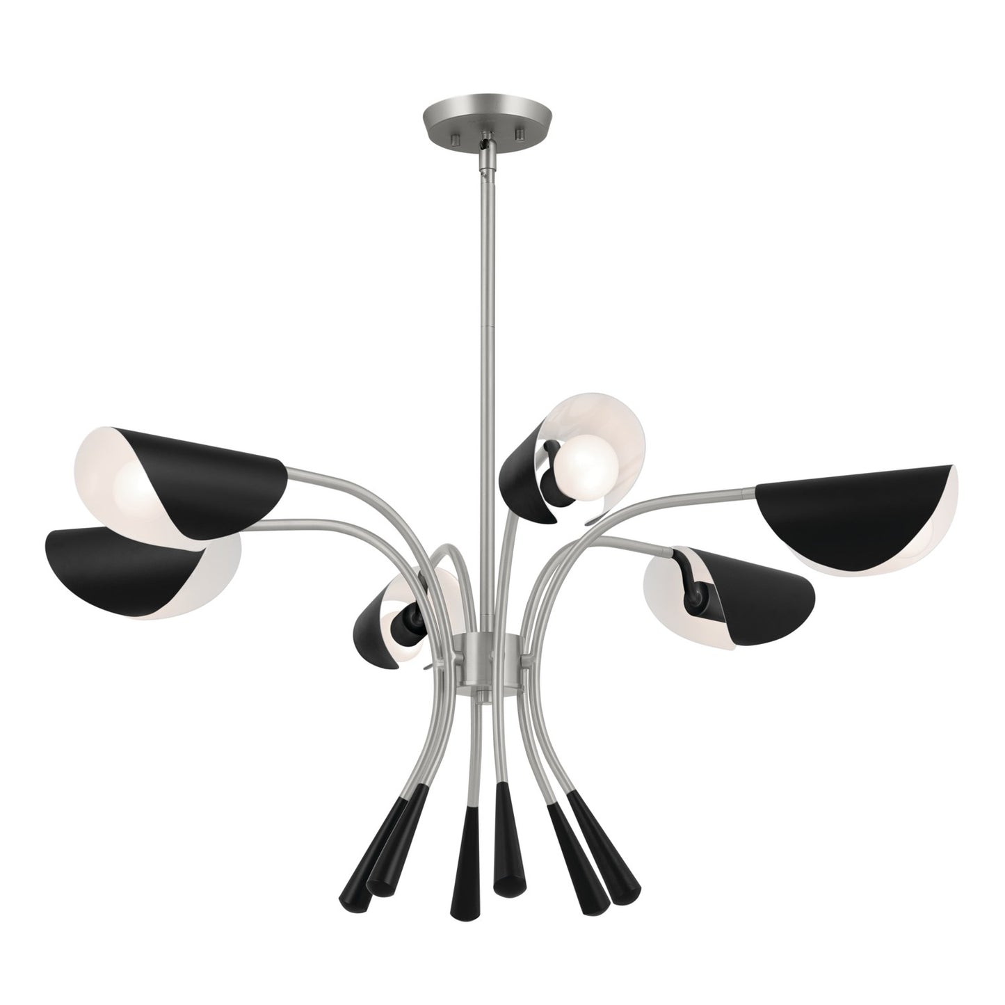 Arcus Six Light Chandelier in Satin Nickel
