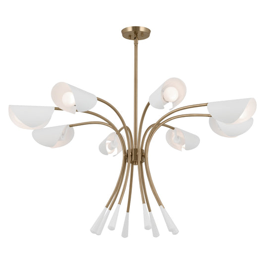 Arcus Eight Light Chandelier in Champagne Bronze