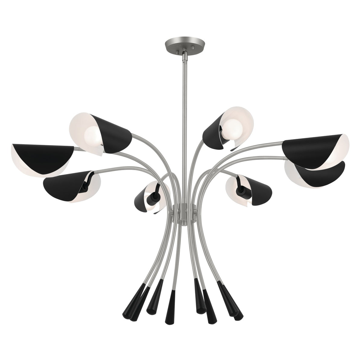 Arcus Eight Light Chandelier in Satin Nickel