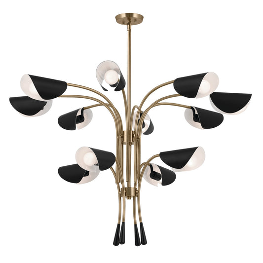 Arcus 12 Light Chandelier in Champagne Bronze