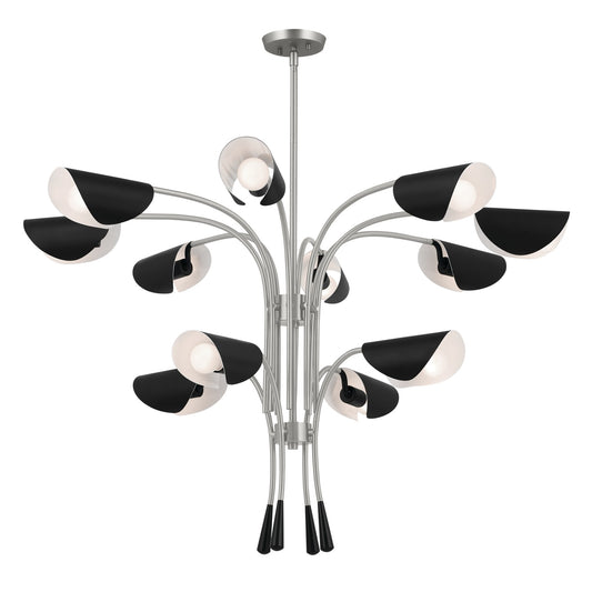 Arcus 12 Light Chandelier in Satin Nickel
