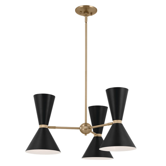 Phix Six Light Chandelier in Champagne Bronze