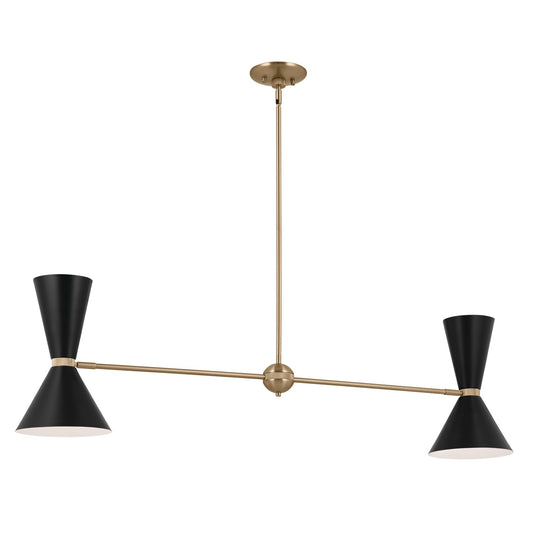Phix Four Light Linear Chandelier in Champagne Bronze