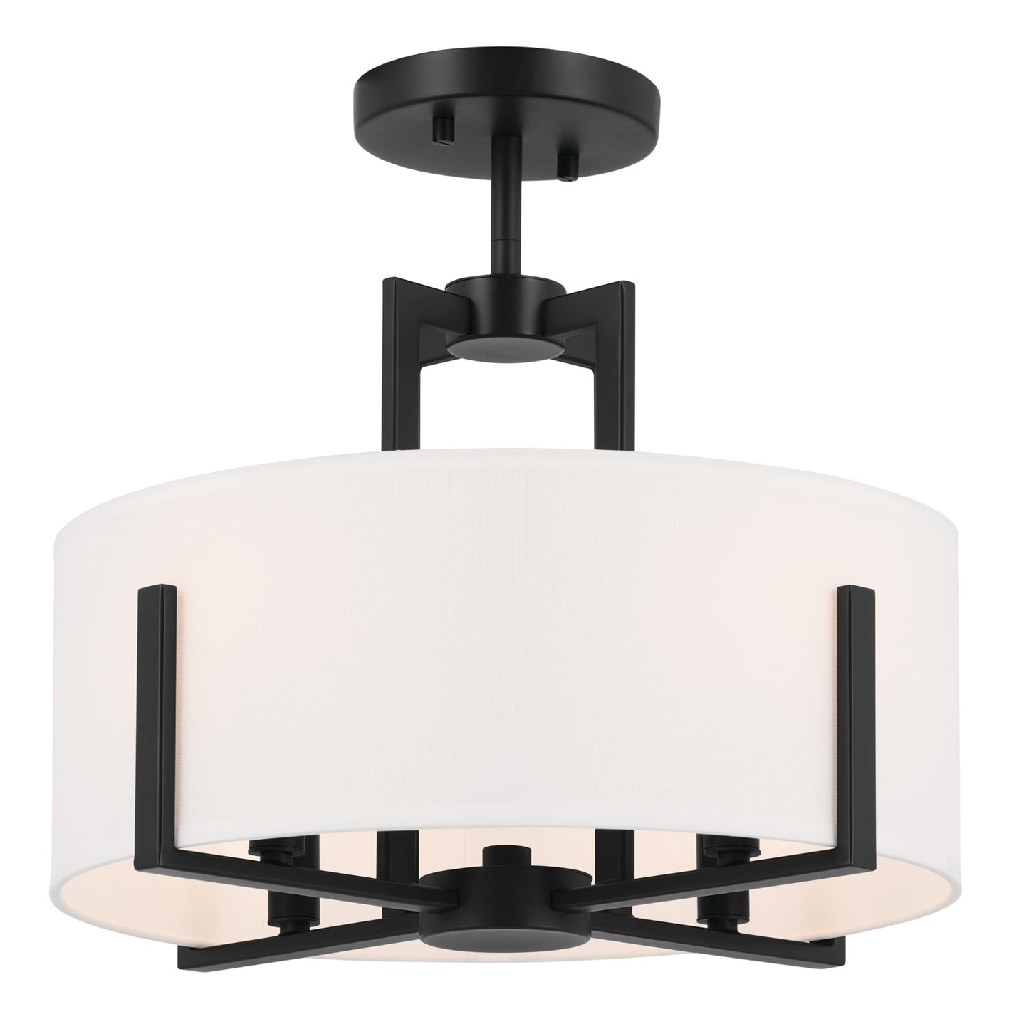 Malen Four Light Pendant/Semi Flush in Black