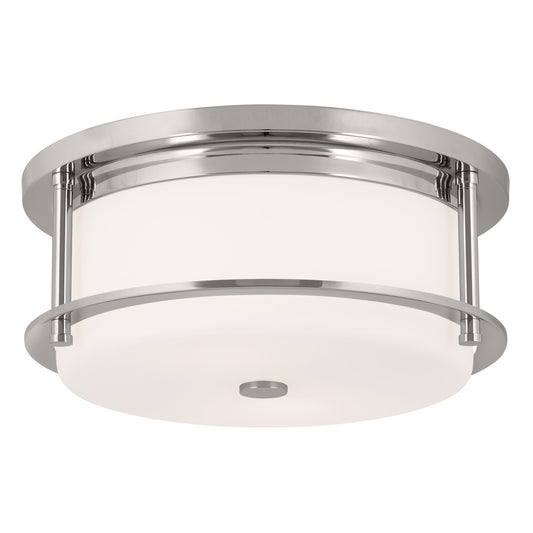 Brit Two Light Flush Mount in Polished Nickel