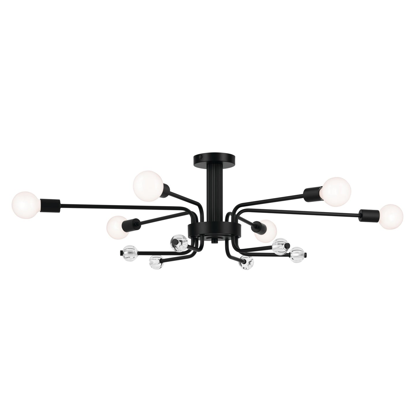 Ocala Six Light Semi Flush Mount in Black
