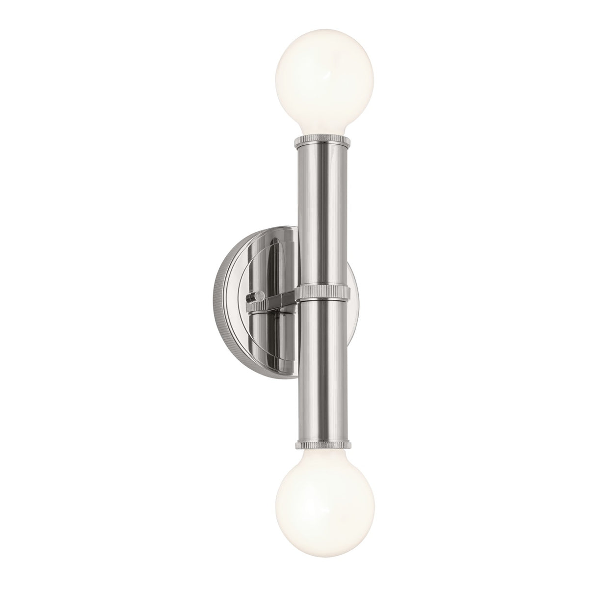 Torche Two Light Wall Sconce in Polished Nickel