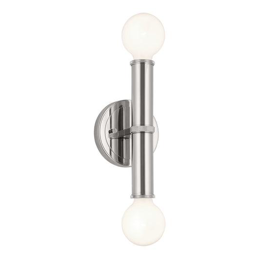 Torche Two Light Wall Sconce in Polished Nickel