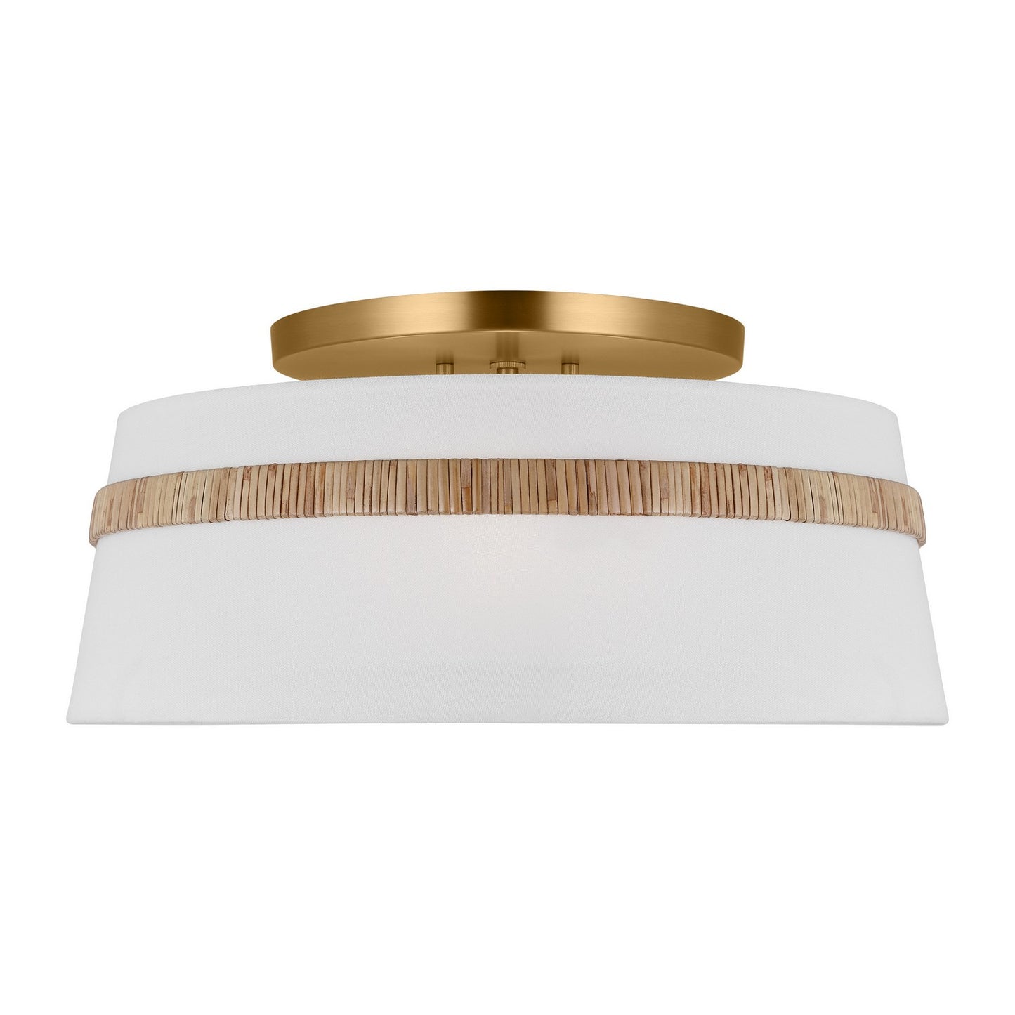 Cordtlandt Three Light Semi-Flush Mount in Rattan
