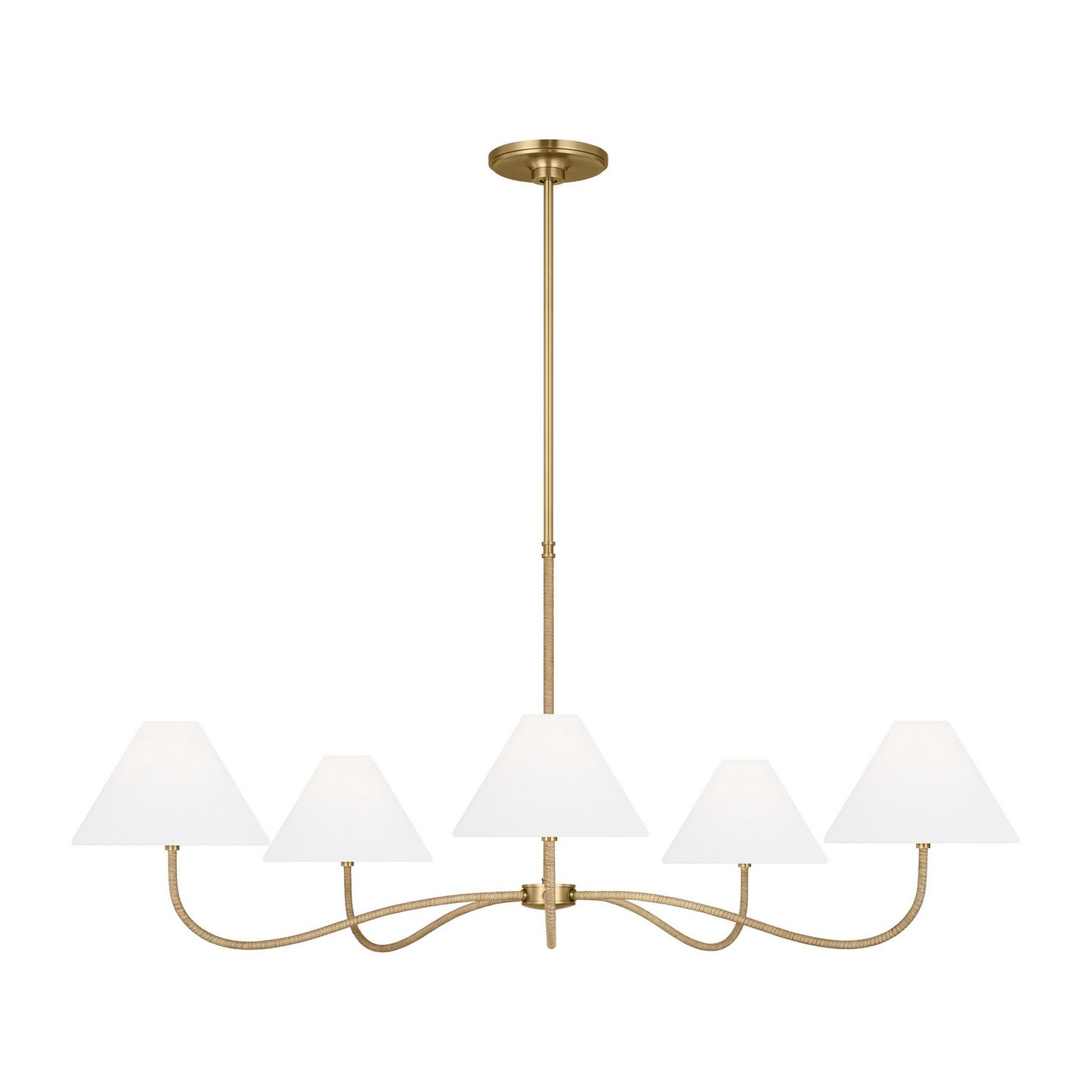 Laguna Five Light Chandelier in Burnished Brass