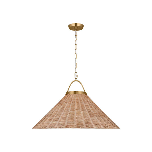 Whitby One Light Pendant in Burnished Brass