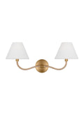 Laguna Two Light Wall Sconce in Burnished Brass