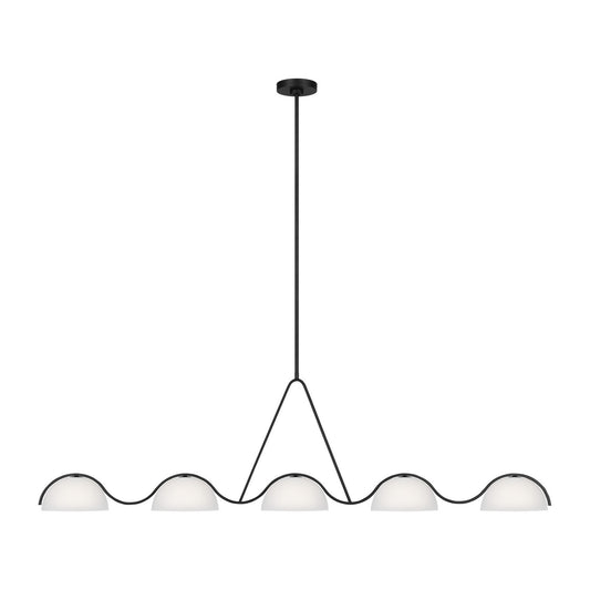 Nido Five Light Linear Chandelier in Midnight Black