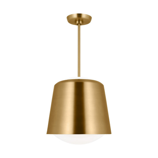 Draper One Light Pendant in Burnished Brass