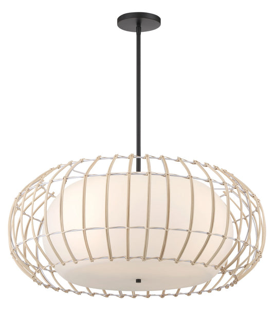 Watermill by Robin Baron Four Light Pendant in Coal