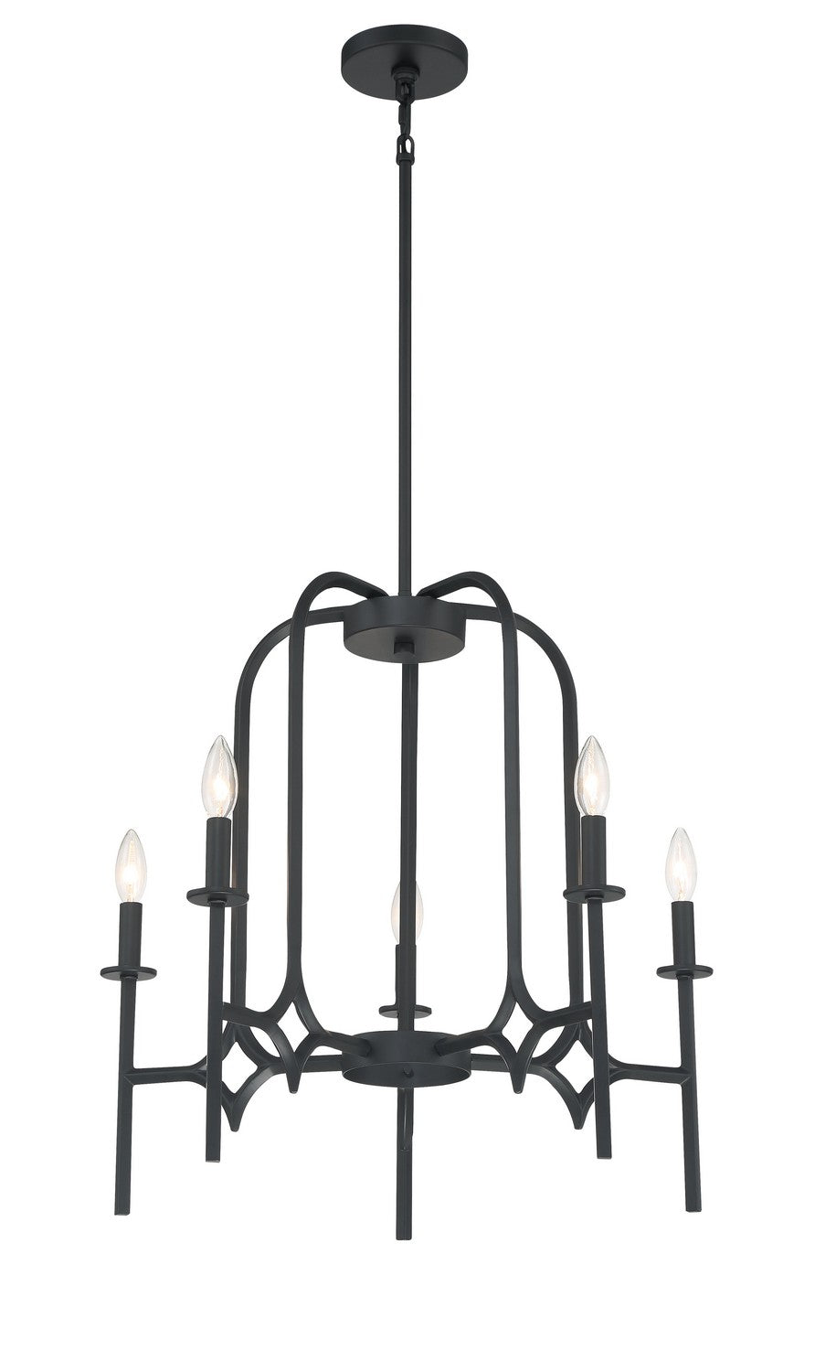 Muncie Five Light Chandelier in Coal
