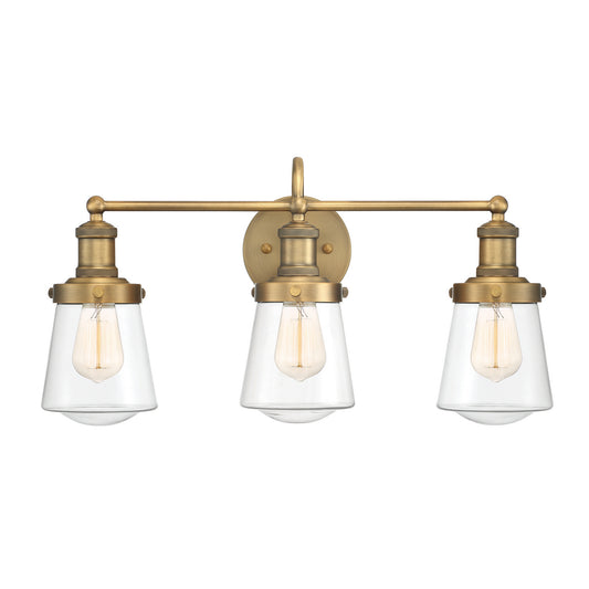 Taylor Three Light Bath Bar in Old Satin Brass
