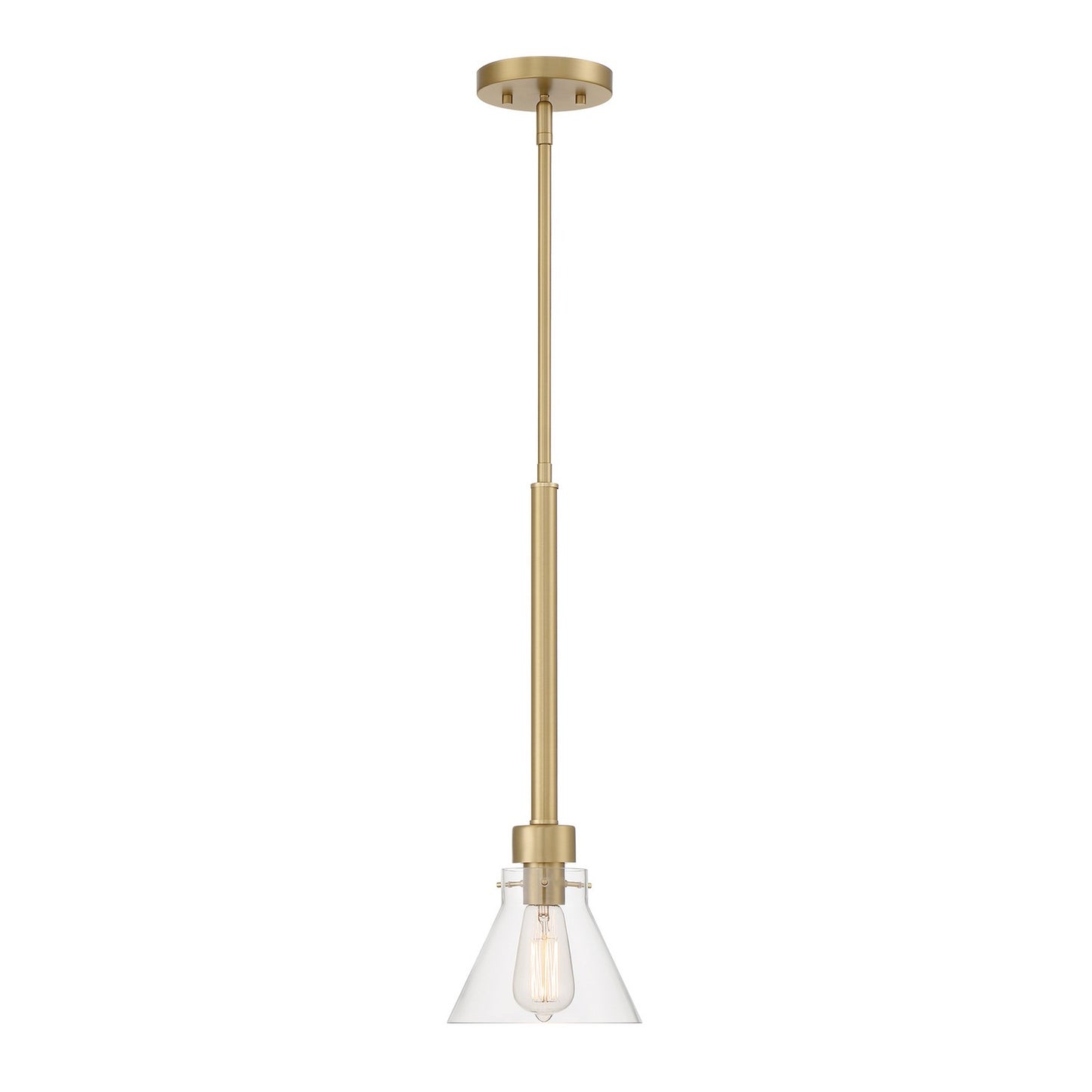 Willow Creek (existing DF extension) One Light Pendant in Brushed Gold