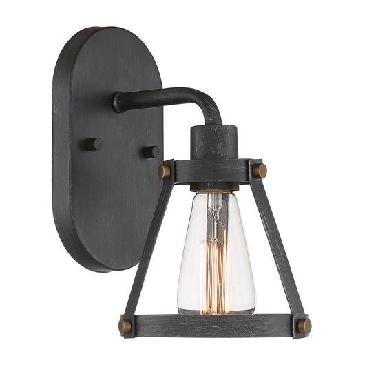 Wicker Park One Light Wall Sconce in Weathered Pewter
