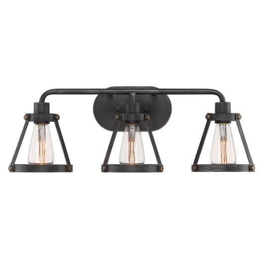 Wicker Park Three Light Bath Bar Vanity in Weathered Pewter