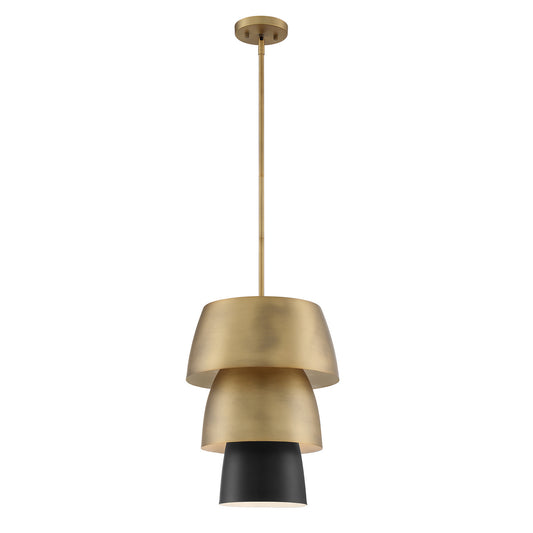 Moonshadow One Light Pendant in Old Satin Brass