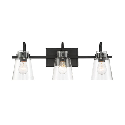 Inwood Three Light Vanity in Matte Black