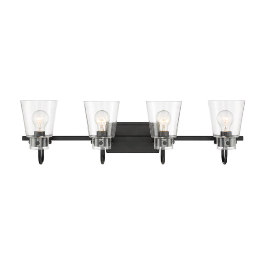 Inwood Four Light Vanity in Matte Black